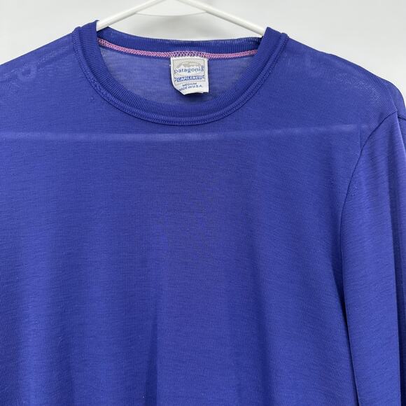 Vintage Patagonia Capilene Shirt Mens Medium Blue Long Sleeve Base Layer USA 90s - Picture 2 of 8